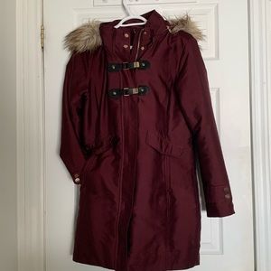 Dynamite Burgundy Duffle Coat